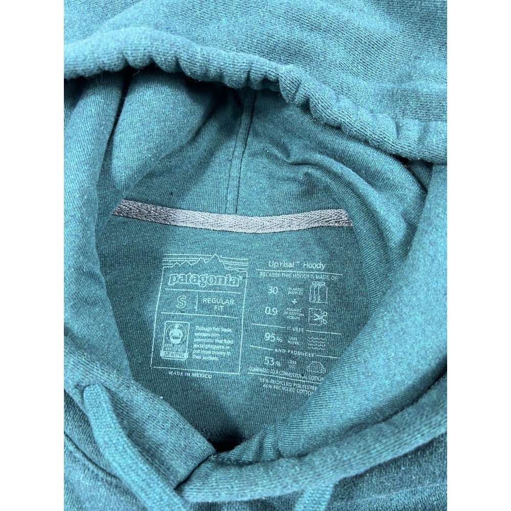 Patagonia P-6 Uprisal Hoody Size Small Teal Regular Fit Sweatshirt Logo Pullover - Picture 4 of 10